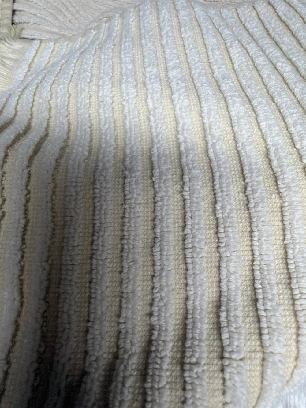 BIANCA Cream Ribbed 100% Cotton bath towel 26.5”x 54” luxurious
